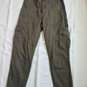 Joie Khaki Cargo Pants with Side Detail
